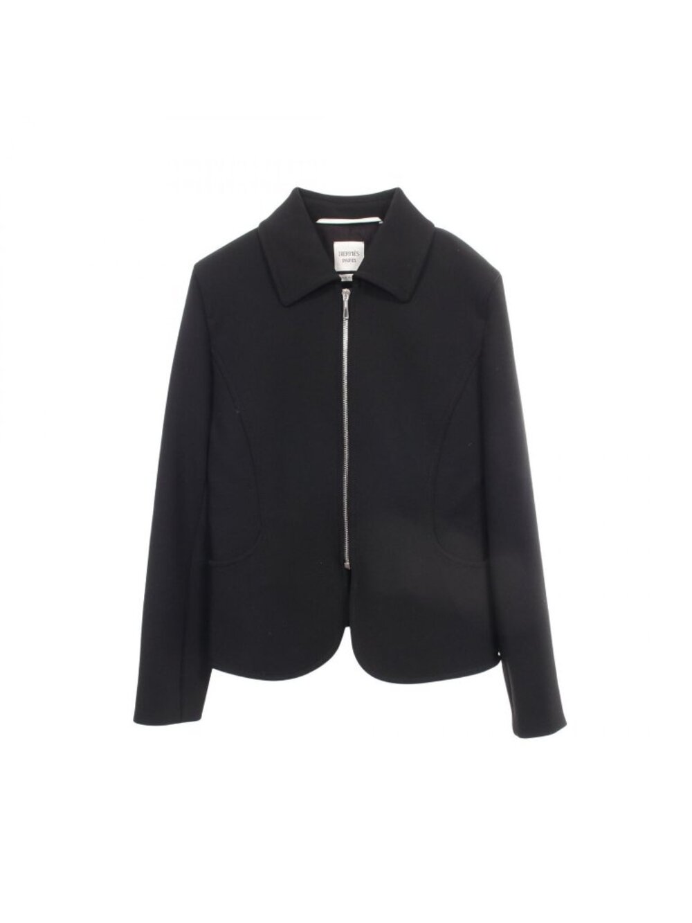 Hermes Zip Up Black Wool Nylon Jacket